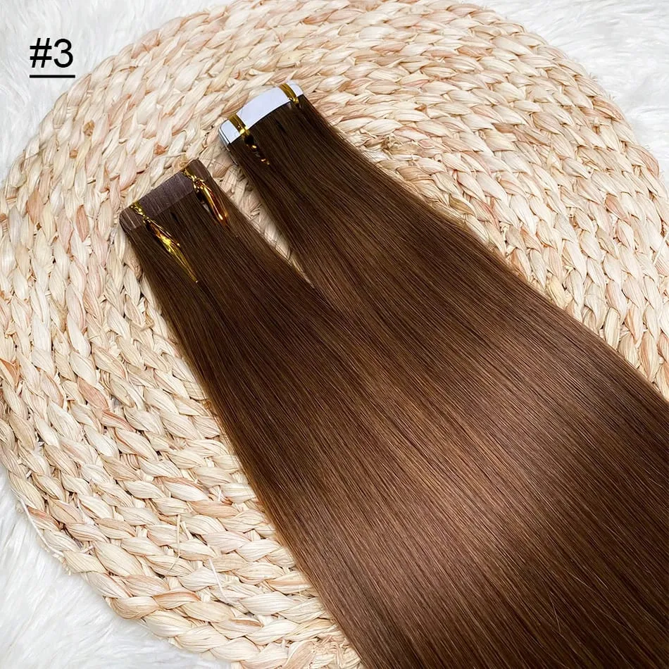 High Quality Tape Hair Extensions Full Ends Straight Hair 18-30 Inch Double Sided Adhesive Tape in Different Colors — image 15