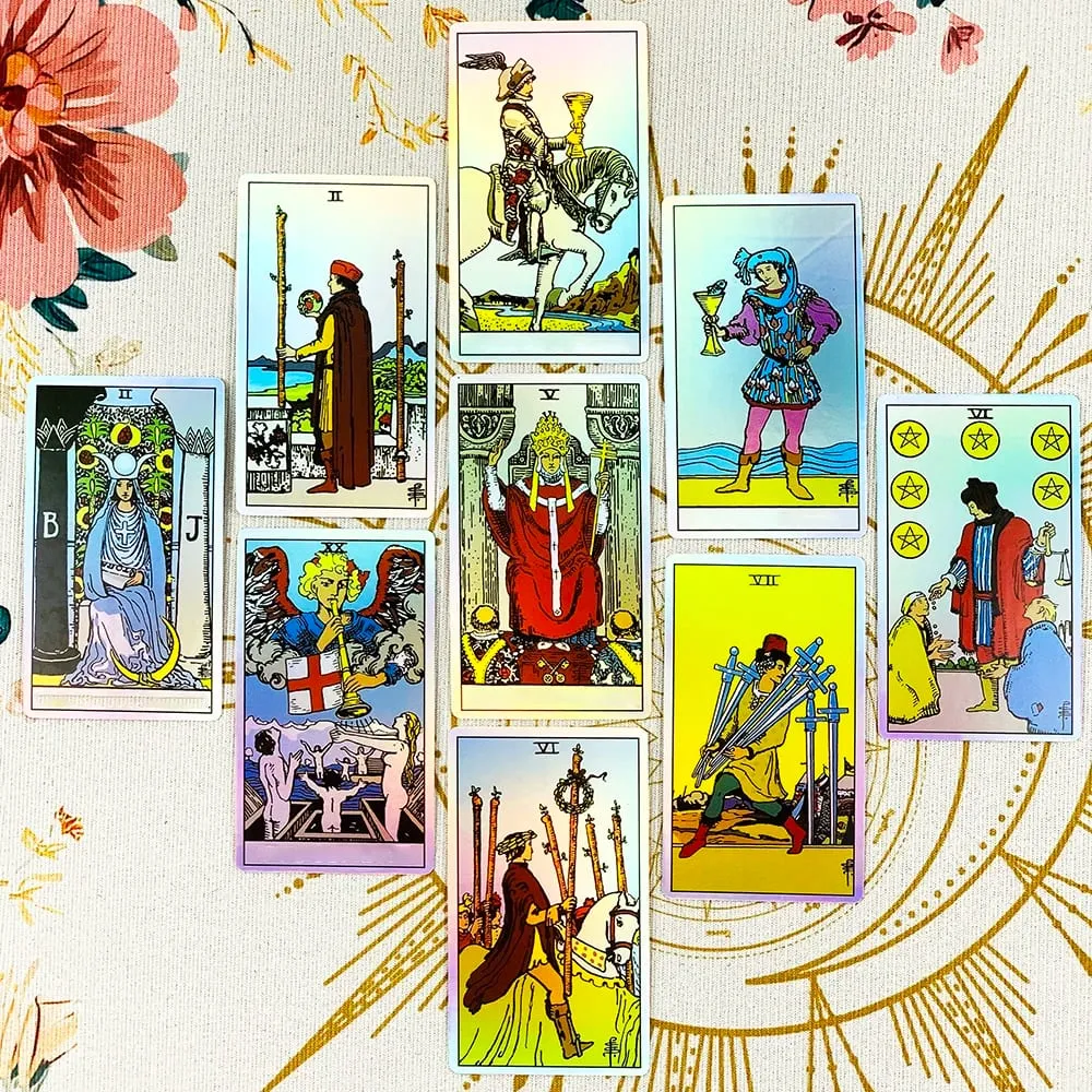 Shining Vitetta Tarot Cards Deck 78 Tarot Cards for Beginners New Design Approx 10.3*6cm Divination Board Game