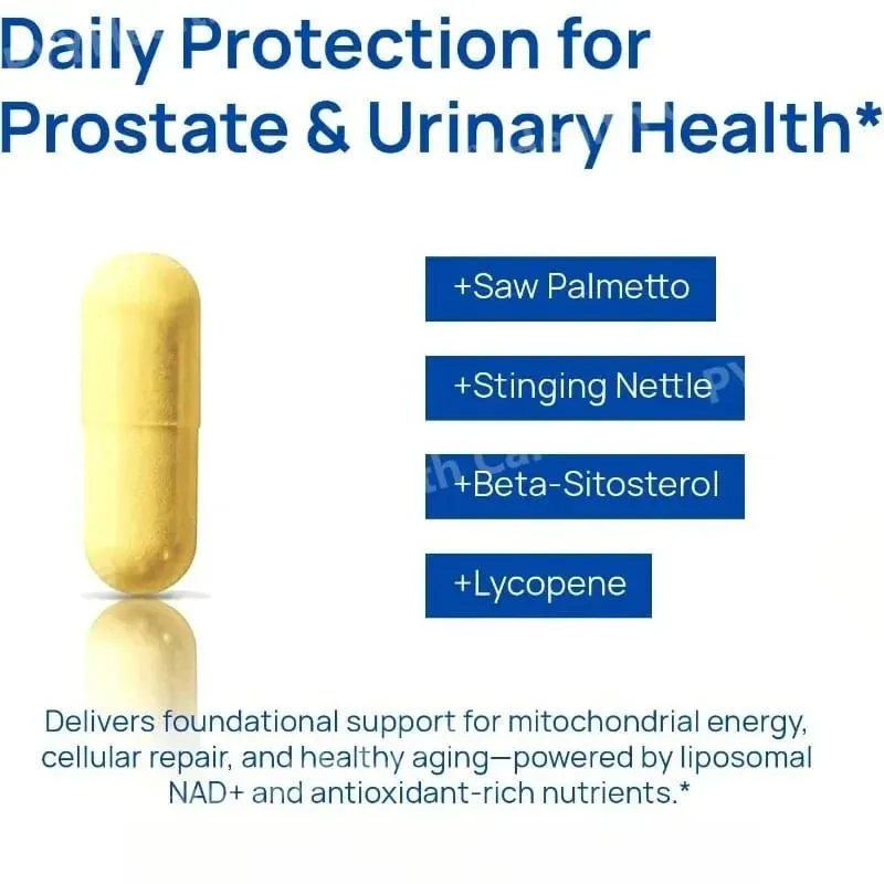NAD+ Capsule for Men with Resveratrol CoQ10 & Zinc Nutrition Supplement Cellular Energy Antioxidant Support 60 Count Per Bottle