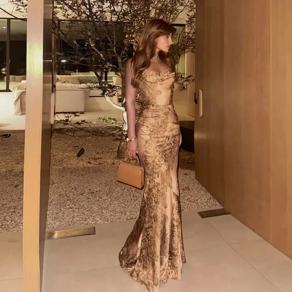 Suninhesrt Luxury Dresses for Woman Party Elegant Strappy Maxi Leopard Print Dress Soft Mermaid Beach Evening Dresses Ladies — image 2