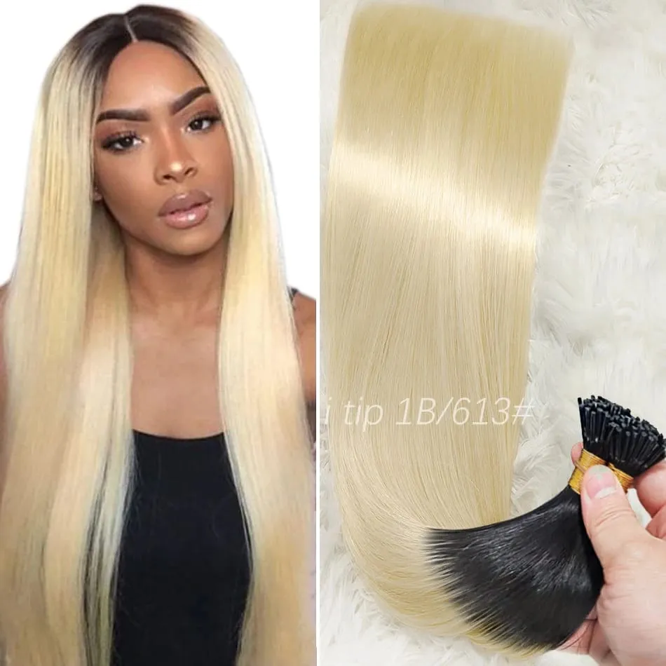 Human Hair I Tip 100% Human Hair Extensions Keratin Straight Brazilian Remy Human Hair Natural Capsule Hair Extension 30 Inch