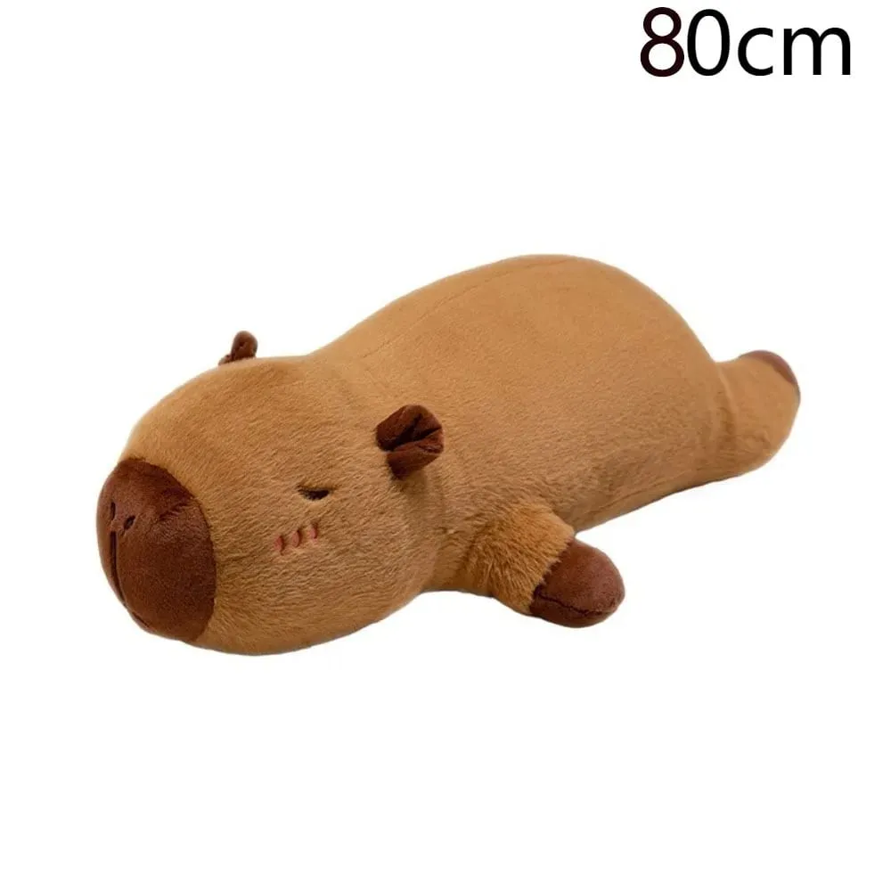 50/70/90cm Cartoon Stuffed Capybara Plush Toy Giant Bed Long Pillow Sleep Creative Rectangle Cushion Home Decor