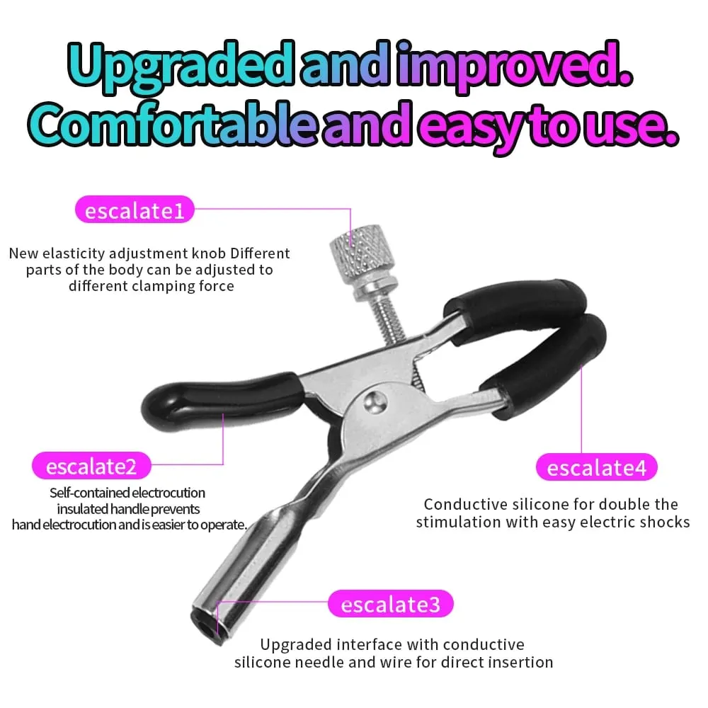 Nipple Vibrator Electric Shock Nipples Clamps Breast Stimulation Metal Labium Clitoris Clips Adult Toy Sex Toy For Women Men Gay