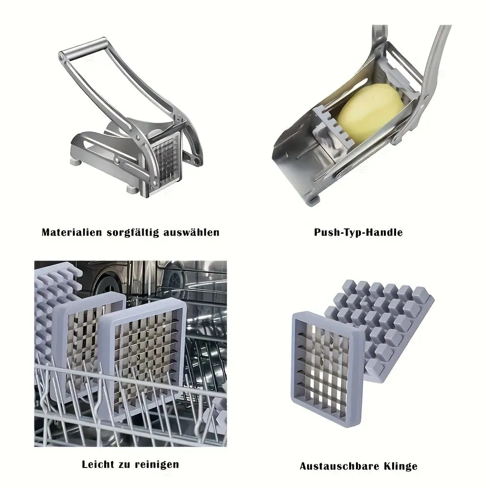 Vegetable Chopper Stainless Steel Vegetable Chopper French Fry Cutter Potato Onion Slicer Dicer Kitchen Accessories Tools Supply — image 5