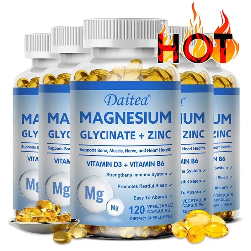 Daitea Magnesium Glycinate at Zinc Dietary Supplement - Bone Nerve Immune Support - Angkop para sa Mga Lalaki at Babae — image 1