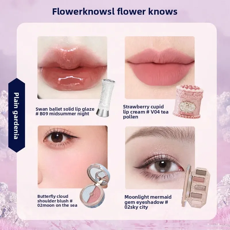 Flowerknows make-up Dárkové sady Little Angel Bunny Zahradní mušle Šperky Glaze na rty Tvářenka Flower Know SWEETIE BEAR Blush korektor