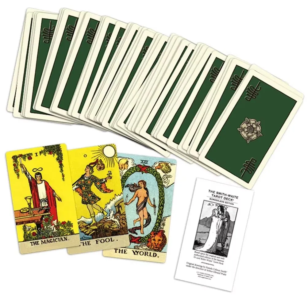 Full English Borderless Edition Smith-Waite Tarot Cards GamePortable Friend Party Playing Board Game Cards 4P — image 2