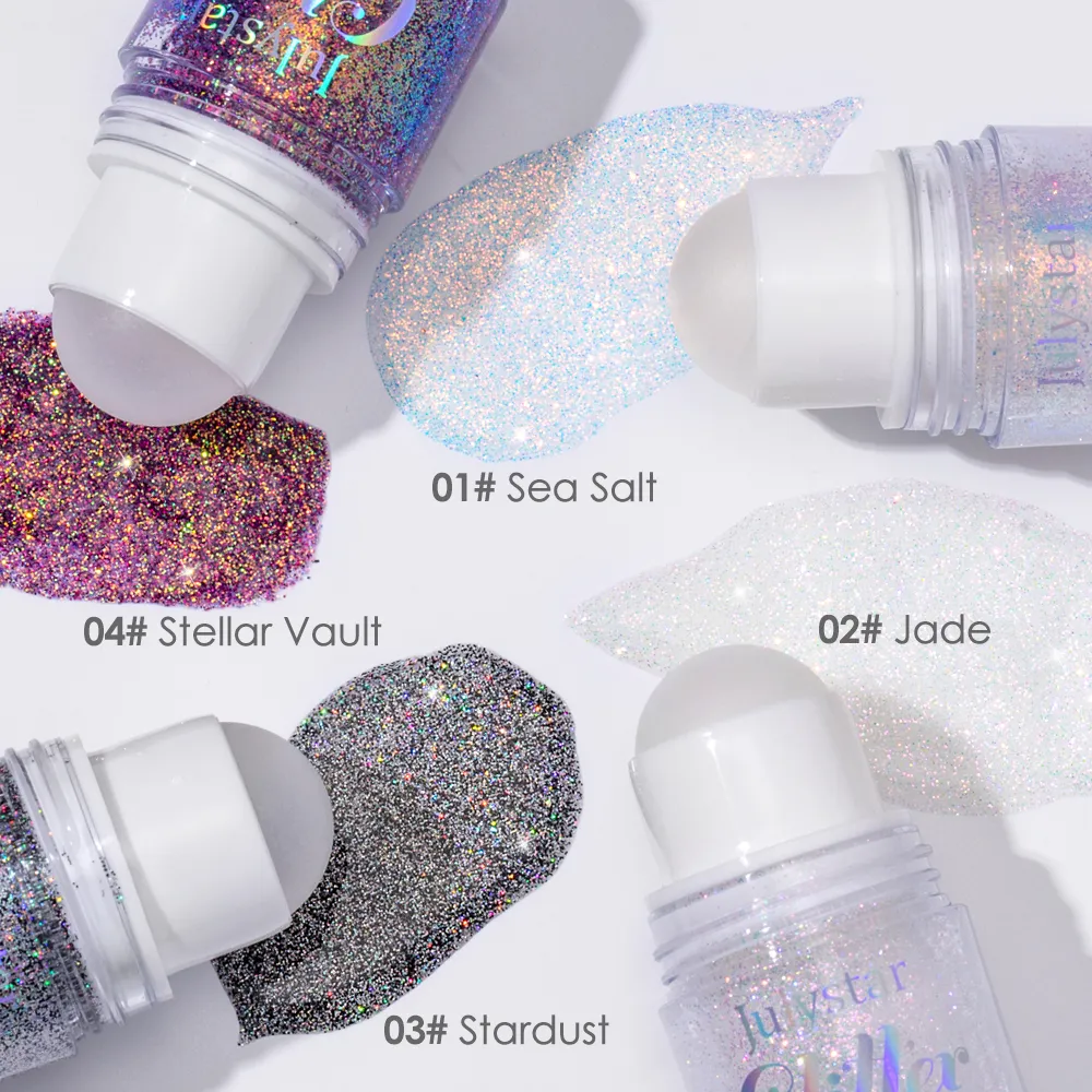 Rolling Sequins Glitter Gel Face Body Painting Shiny Liquid Green White Pearl Gloss Eye Shadow Brighten Stage Makeup Decoration