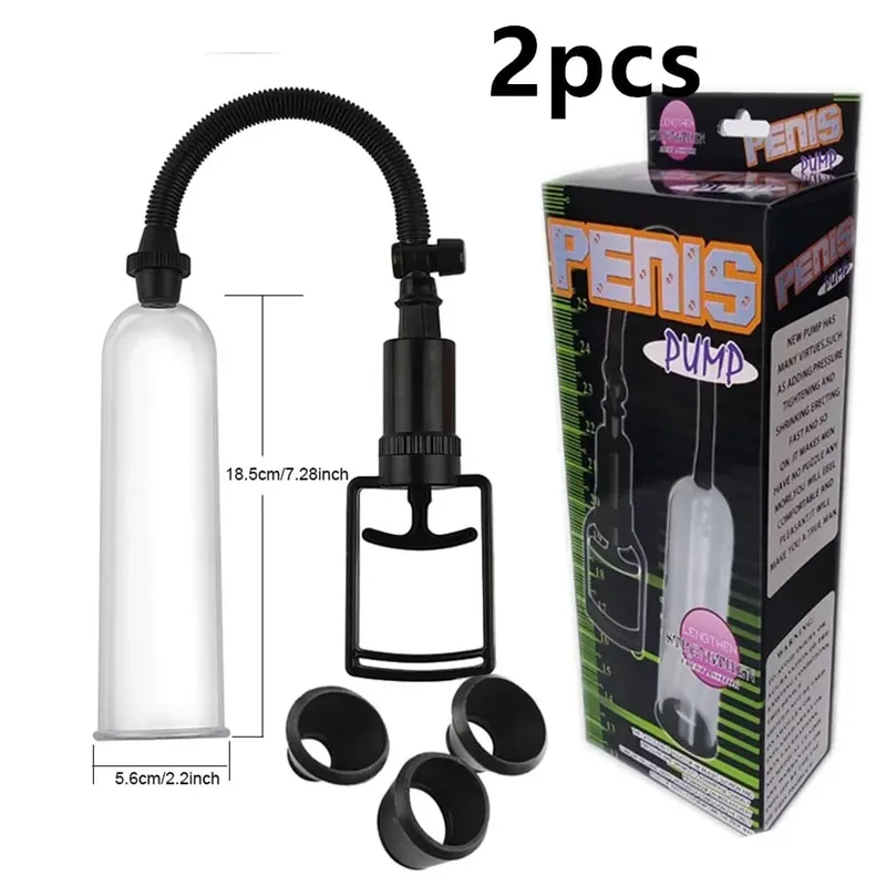 Male Penis Pump Manual Penis Enlarger Big Dick Lasting Trainer Dick Stimulate Extender Masturbator For Man Vacuum Pump Sex Toy