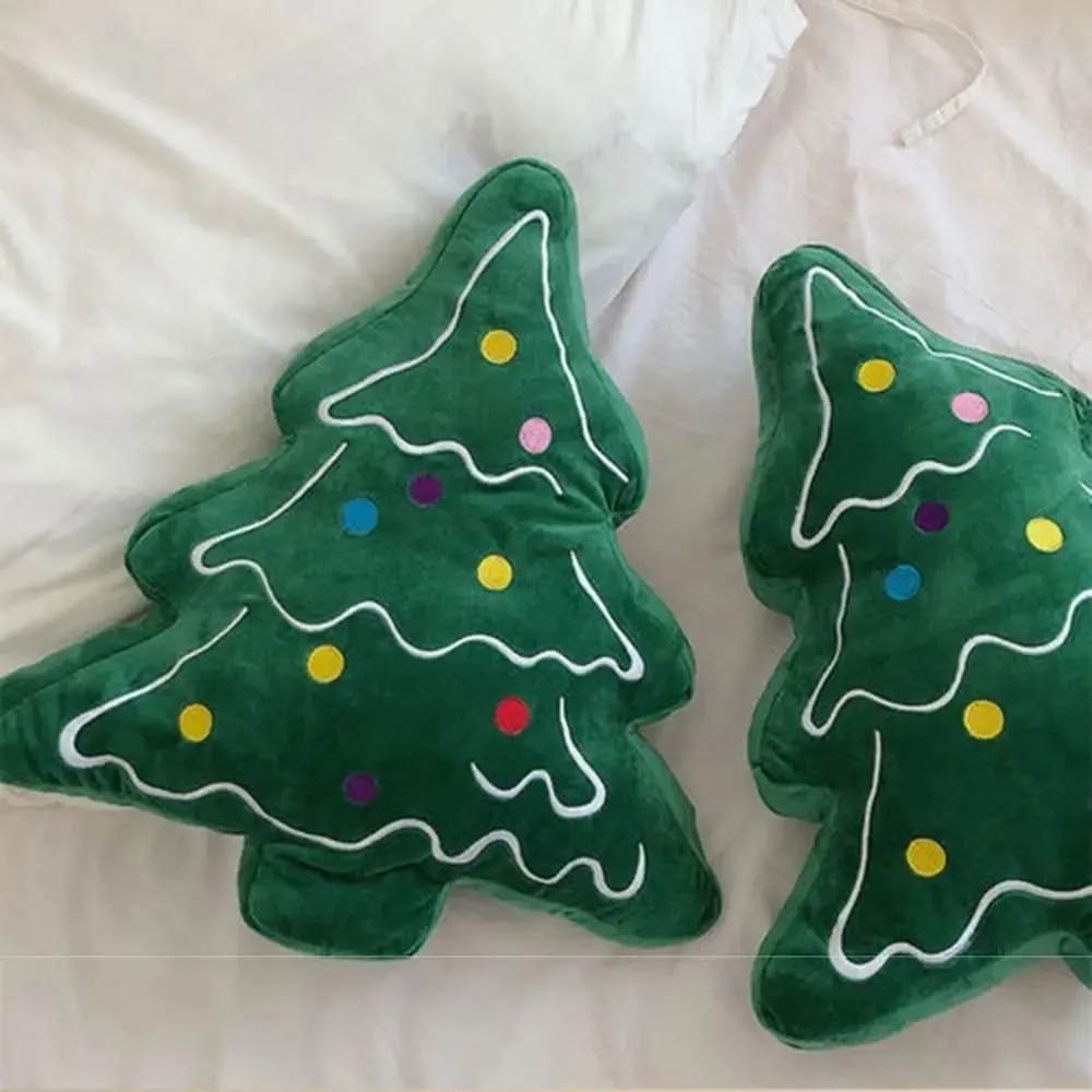 Soft Christmas Tree Sofa Cushion Comfortable 3D Shaped Christmas Tree Cartoon Doll Ornaments Merry Christmas Throw Pillows