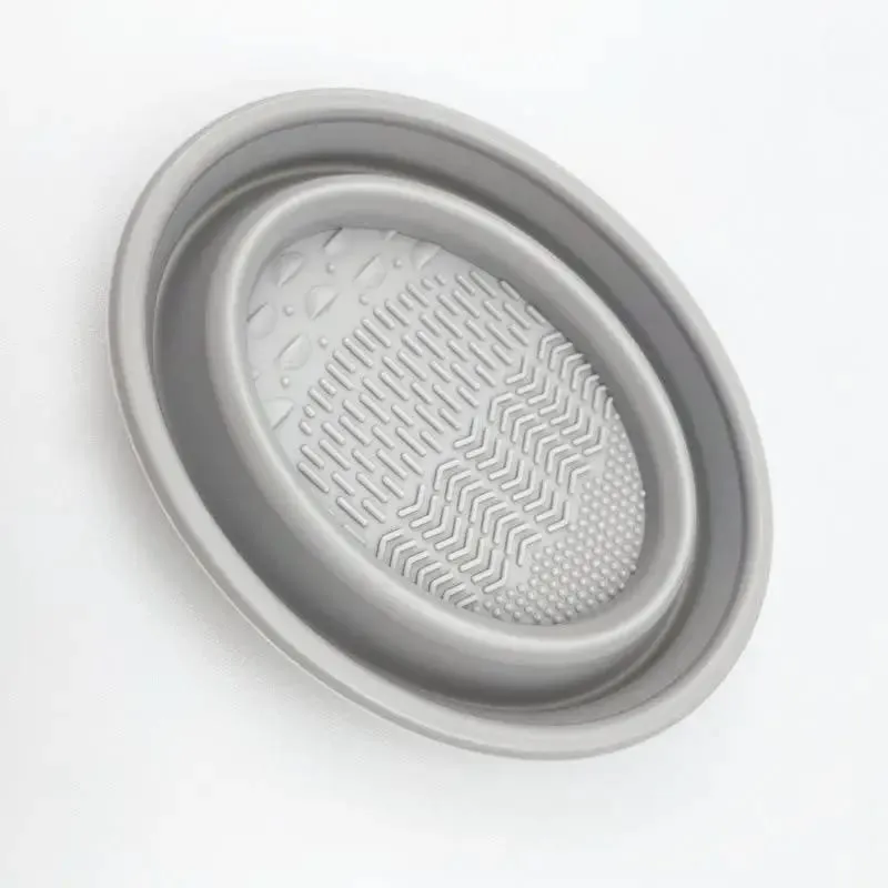 Folding Powder Puff Cleaning Bowl Eyeshadow Brushes Wash Clean Mat Beauty Tools Scrubber Box Soft Silicone Makeup Brush Cleaner