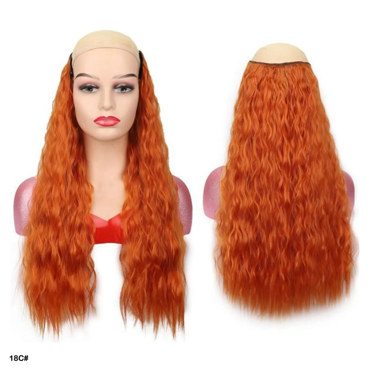 Synthetic Curly Hair Extensions Clip in One Piece 4Clips Deep Wave Long Hairpieces for Women Daily Use Party Hair Accessory — image 14