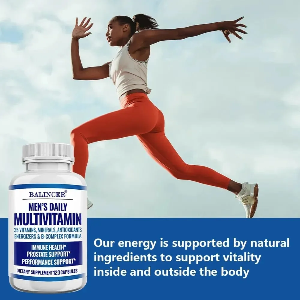 Men's Multivitamin - Improves Bone Strength Supports Energy & Endurance Enhances Cognition Supports Brain Eye and Heart Health