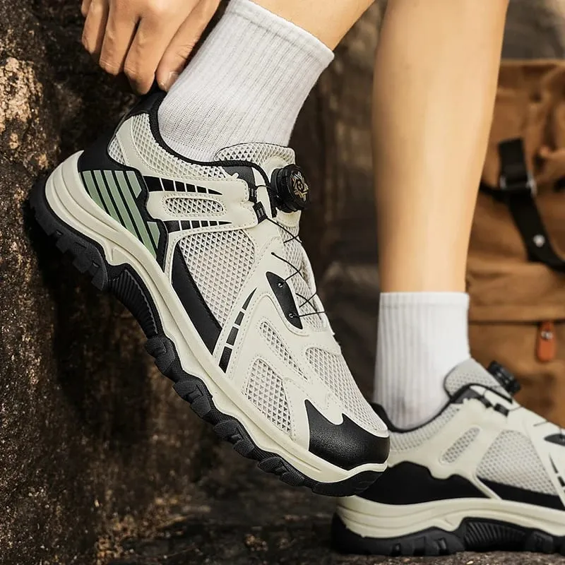 Men's breathable casual sneakers summer soft sole non-slip outdoor running shoes classic Rotating shoelaces light sports shoes — image 6