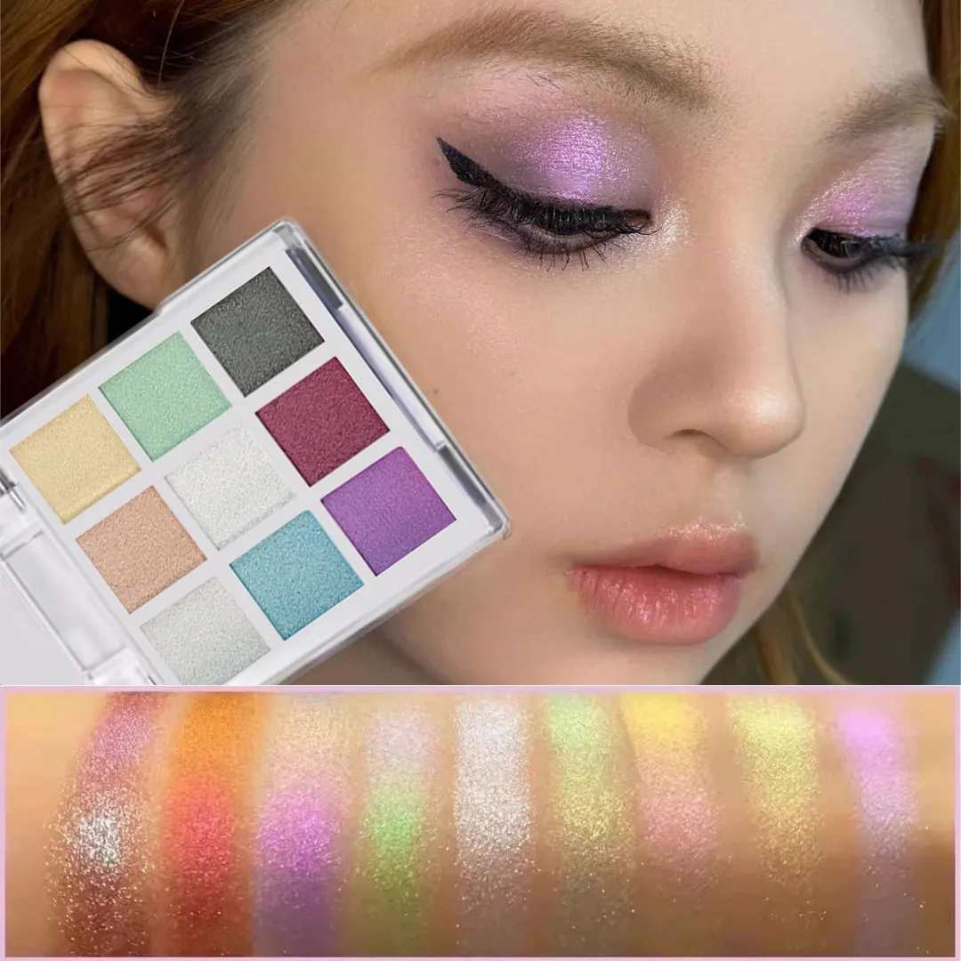9-Color Glitter Chameleon Eyeshadow Palette Waterproof Long Lasting Pressed Powder Cosmetic Kit Fashion Women Eye MakeUp Pallete — image 2