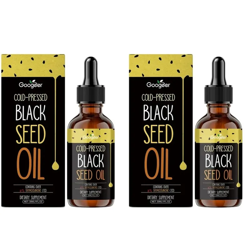 Googeer 30ML Cold-Pressed Black Seed Oil Nigella Sativa High Thymoquinone Content over 2% Antioxidant Health Support Supplement