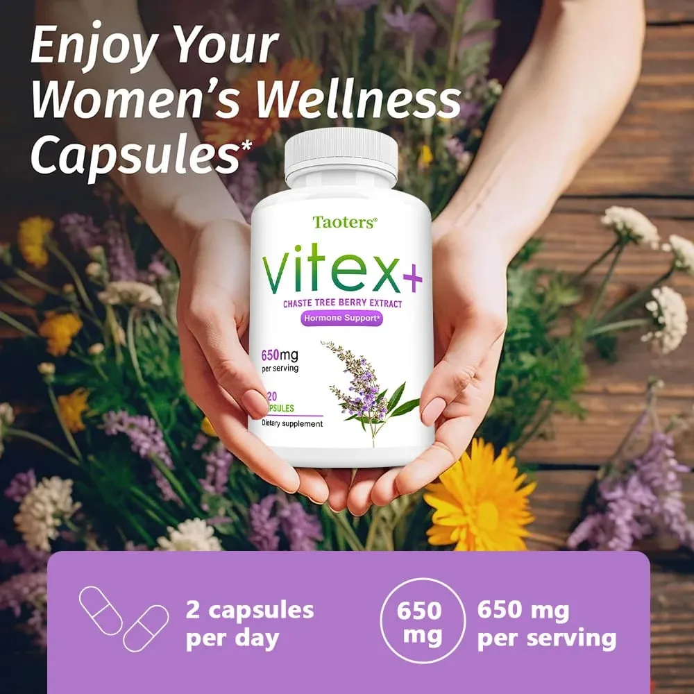 Suplemento herbario completo del extracto de la baya de Vitex para la menopausia de las mujeres mejora la piel regula el estado de ánimo promueve el sueño sin OGM