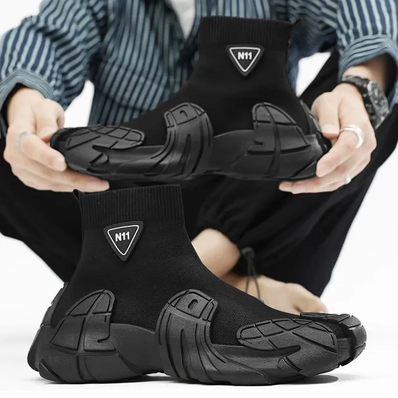 Outdoor Men Casual Boots Winter Designer Soft Sneakers Breathable Mens Socks Shoes Slip on Flat Lightweight Walking Sport Shoes — image 3