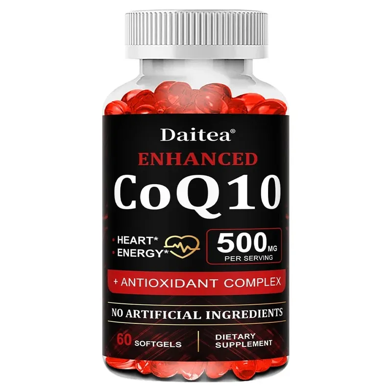 High Absorption CoQ10 500MG - for Heart Health&Energy Production - Enhanced CoQ10 Nutritional Supplements with Coenzyme Q10
