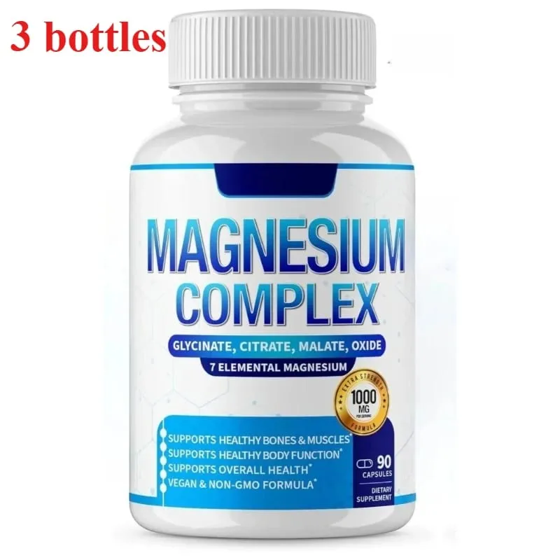 90 Pieces Magnesium Complex Capsule Contain 7 Ingredient – Glycinate Citrate and Malate Etc 1000mg Health Nutrition Support — image 9