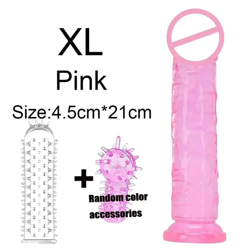 ราคาถูก Super นุ่มสมจริงผู้หญิงเร้าอารมณ์ Anal Big Dildo ดูดถ้วย Jelly Dick เพศของเล่น Clitori ช่องคลอด Masturbators อวัยวะเพศชาย — image 18
