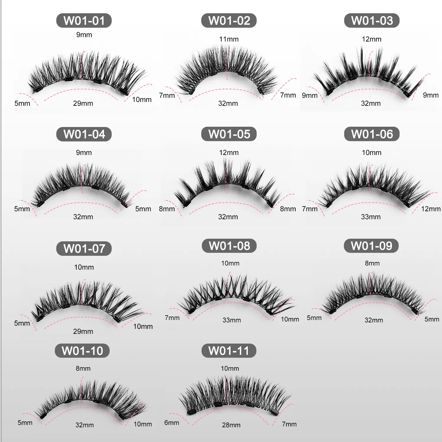 2Pairs Magnetic Eyelashes 3D Natural False Eyelash Reusable Easy Wear Eye Makeup Set Gluee-free Lashes — image 3