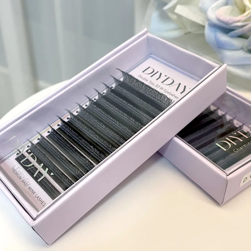 W Shape Eyelashes Extensions W Shaped Bloom 3d 4d 5d 6d 7d 8d Eye Lashes Természetes puha, előre elkészített legyezős szempillahosszabbítások — image 2