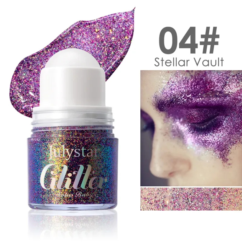 Rolling Sequins Glitter Gel Face Body Painting Shiny Liquid Green White Pearl Gloss Eye Shadow Brighten Stage Makeup Decoration