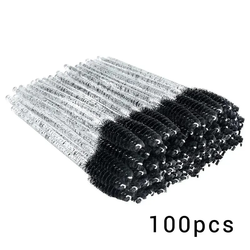100/300Pcs Disposable Eyelash Mascara Brushes for Eye Lashes Extension Eyebrow and Makeup Lash Spoolies Wands