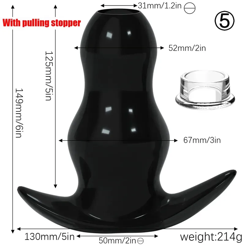 Ensemble de plug anal tunnel creux en TPE violet, bouchons d'étirement anal ouverts gradués, jouet sexuel flexible pour hommes et femmes