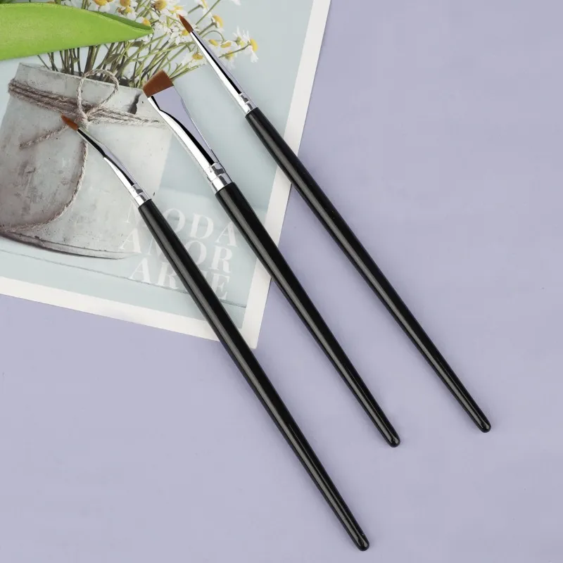 3Pcs Combination Detail Brushes Ultra-thin Lip Line Eye Line Brush Concealer Brush Eye Brow Contour Lower Eyelid Makeup Brushes