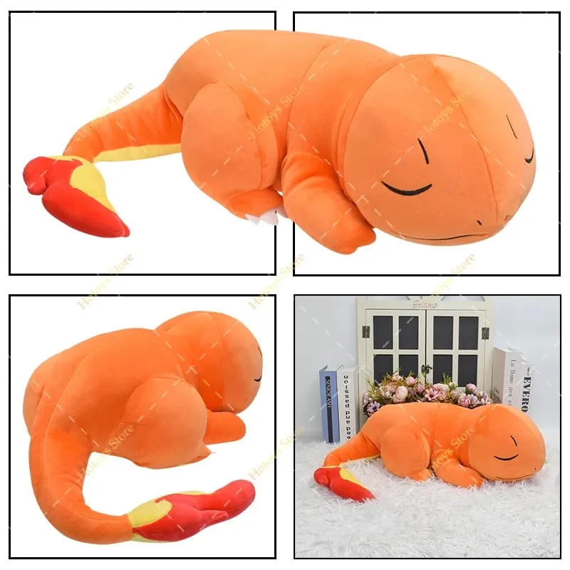 Original Pokemon Charmander Plush Pillow Toys Anime Cute Psyduck Lying Posture Soft Stuffed Animals Sofa Cushion Peluche Dolls