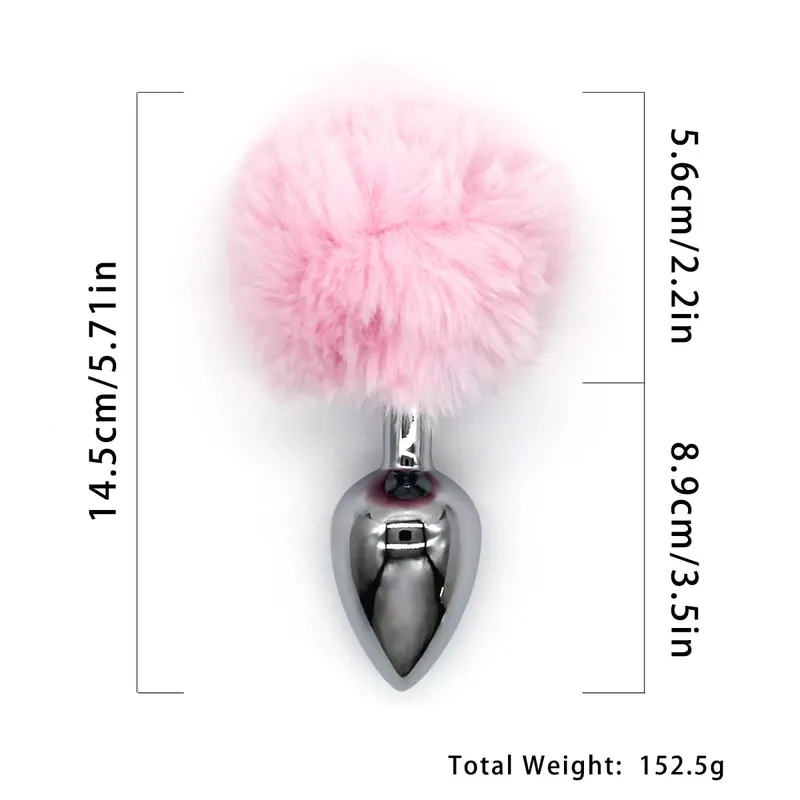 Metal Anal Plug with Long Fluffy Tail – Fox Tail Butt Plug for Cosplay Role Play BDSM Adult Toy — image 21