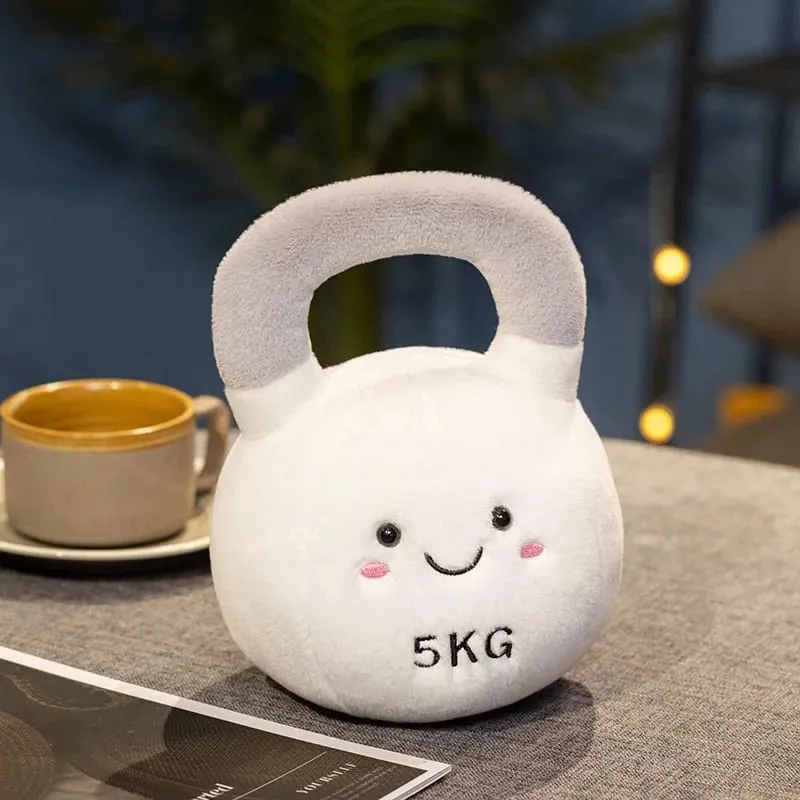 20/23cm Cute Kettle-bell Dumbbell Plush Pillow Stuffed Smiling Face Fitness Sports Equipment Plushie Home Decor Men Gift — image 10