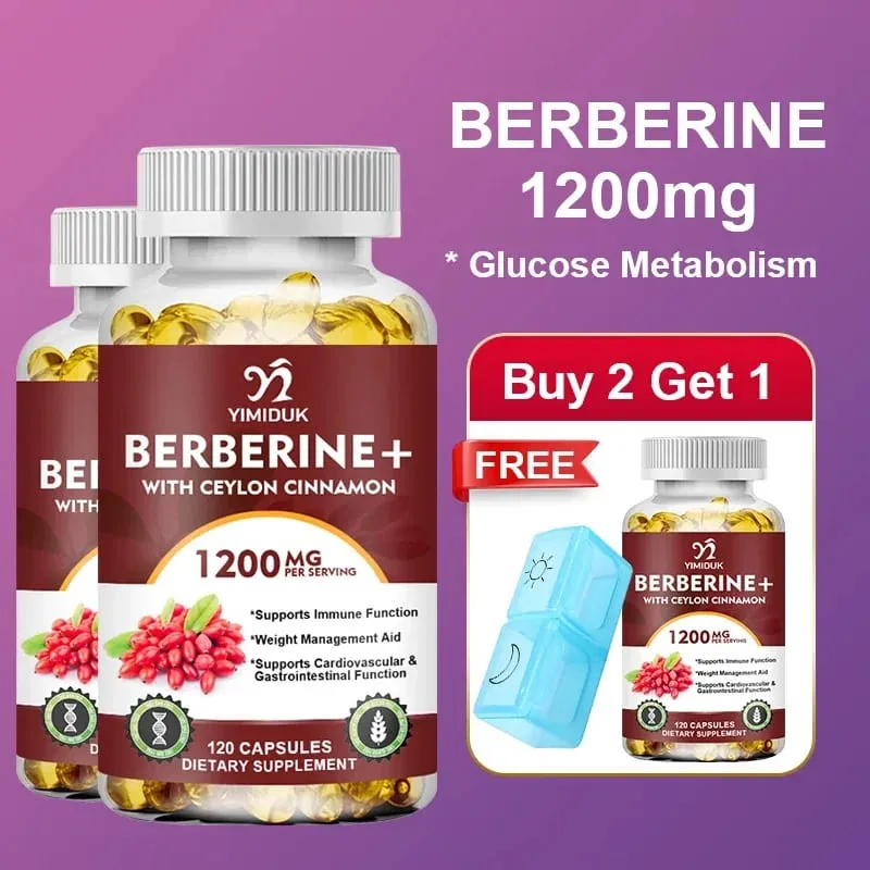 Berberine 1200mg Supplement Supports AMPK Activation Healthy Glucose Metabolism Immunity & Weight Control for Adults