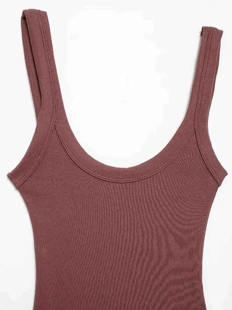 Skinny Ribbed Bodysuits for Women O Neck Straps Snap-Button Female Playsuits Sexy Fashion