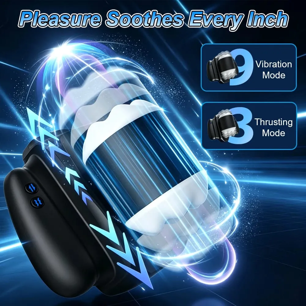 2-in-1 Automatic Thrusting & Vibration Handle Grip with Phone Holder 9 Vibration Modes Adult Toy for Men Masturbator — image 2