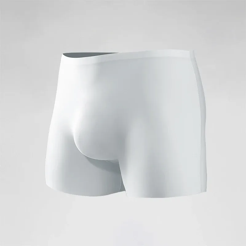 Men's Underwear Men's 3D Stamping Ice Silk Boxers Seamless Thin Boxers Lengthened Sports Summer Short Shorts Head