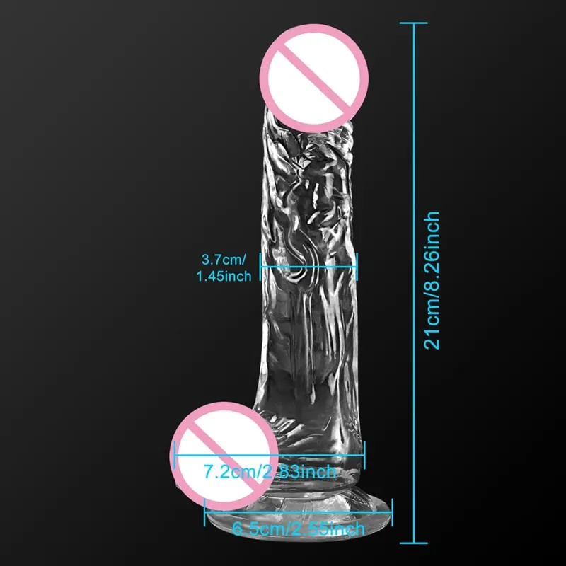 Realistic Soft Dildo for Women Beginner Transparent Penis with Strong Suction Cup Hands-Free Play for Adult Sex Masturbator — image 9