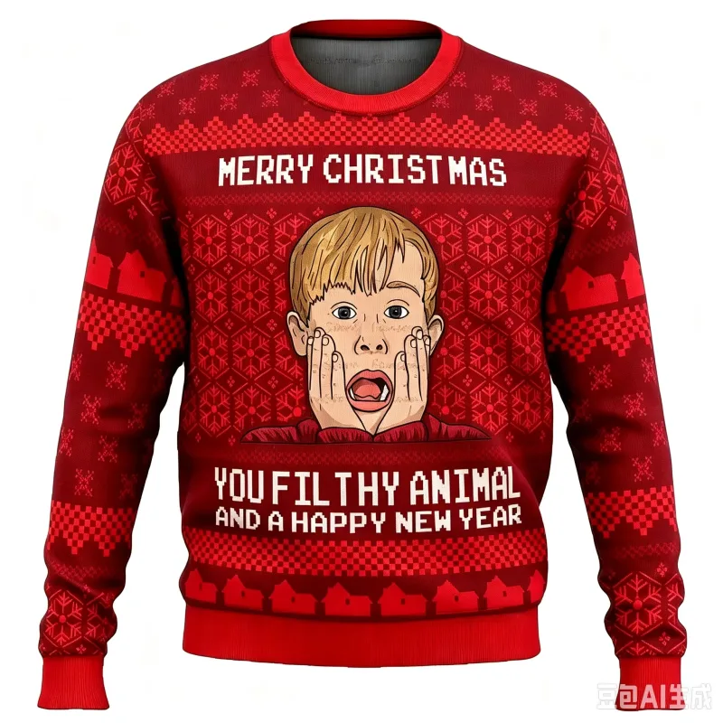 Suéter feio de feliz Natal para homens e mulheres, pulôver de animação de desenho animado, top de manga comprida estilo Harajuku — image 2
