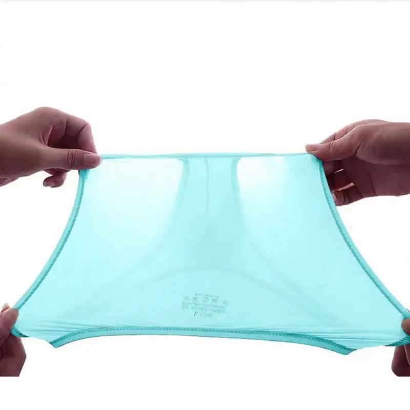 Sexy Mens Underwear Ice Silk Briefs Low Rise Transparent Bikini Panties Breathable Quick Dry Mesh Lightweight Undergarments