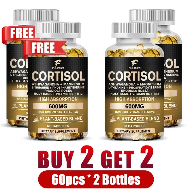 Pure Cortisol Supplement with Ashwagandha Magnesium Support Adrenal Health & Relief Stress Lower High Cortisol Levels