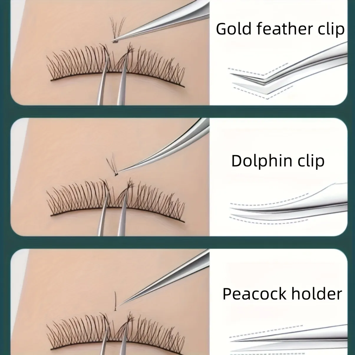 Stainless Steel High-Precision Grafting Eyelash Tweezers with Golden Feathers Professional Makeup Tool for Synthetic Hair Gifts — image 5