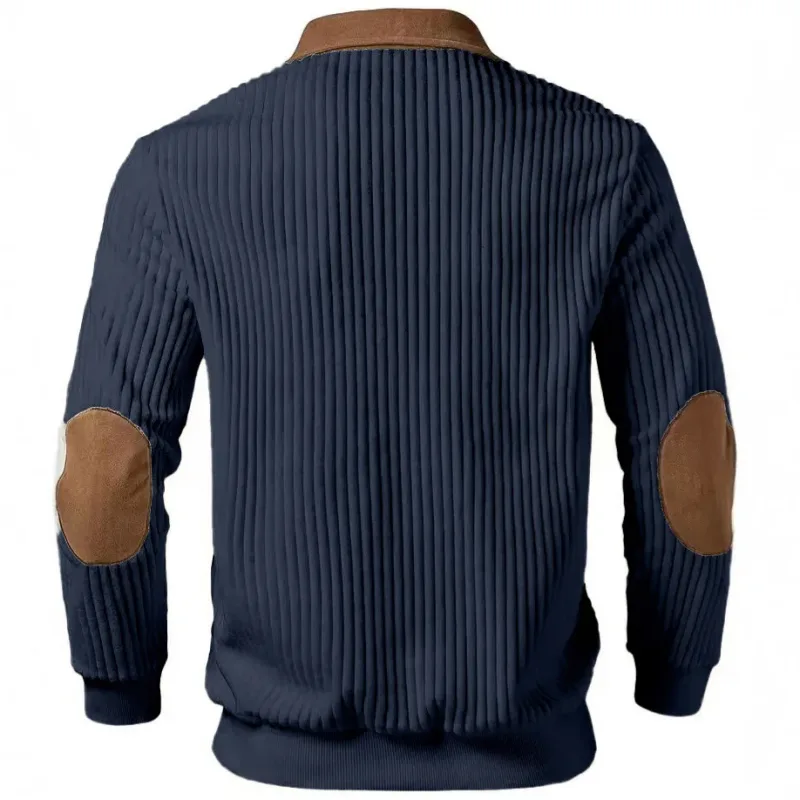 Hoodies men's sweatshirt 2026 new knitted lapel stitching embroidery casual sports autumn zipper sweatshirt man's clothing — image 3
