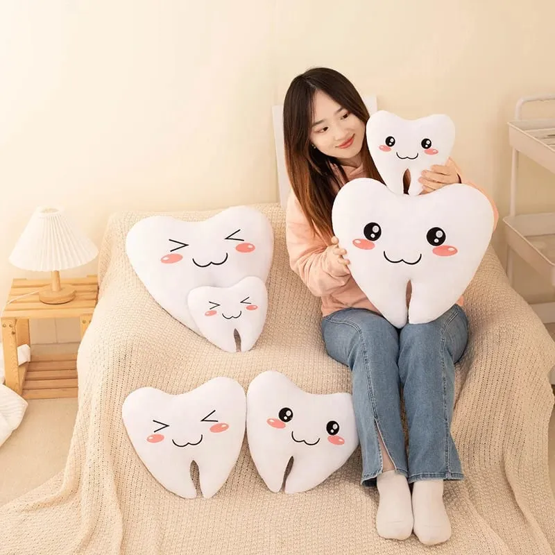 Simulation Lovely Tooth Plush Toys Cute Expression White Teeth Stuffed Soft Pillow Funny Sofa Cushion Gift For Children Gifts