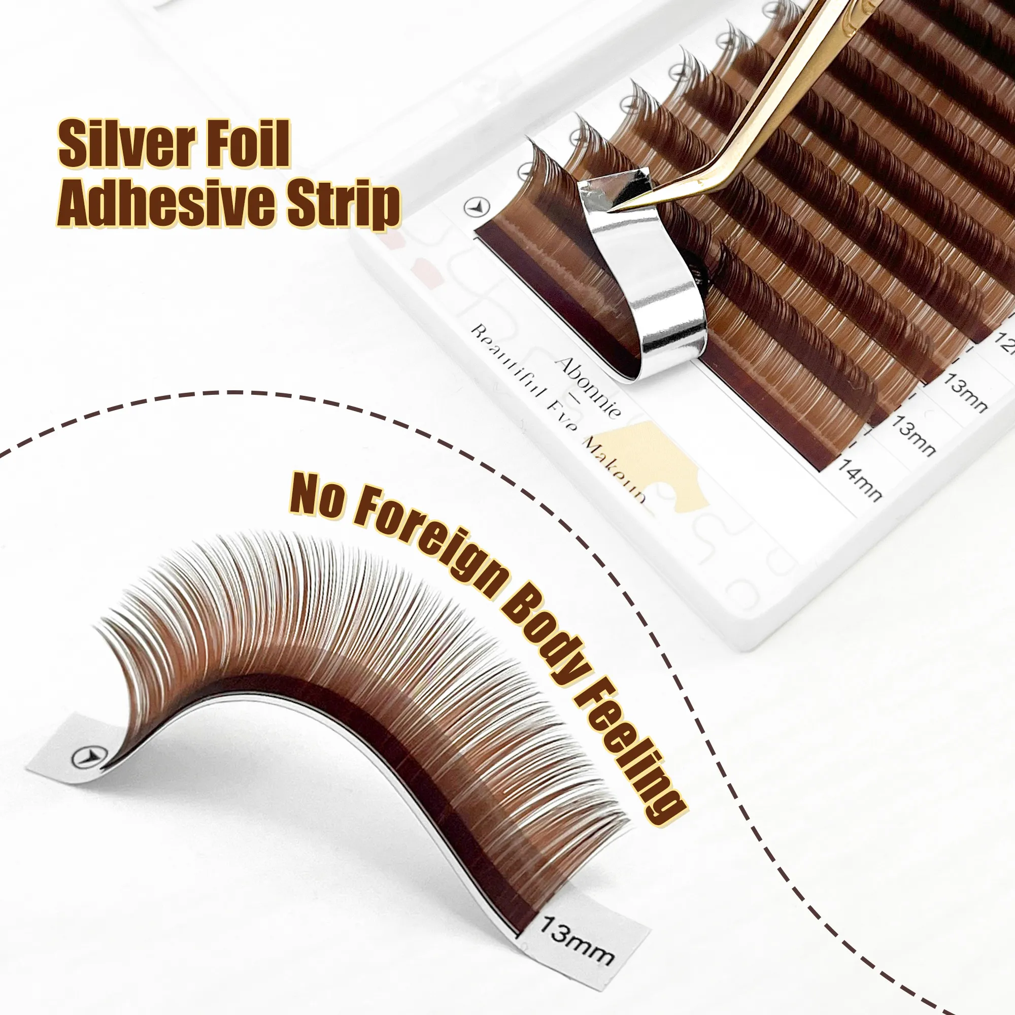 Abonnie LC LB Brown Lashes Dark Brown Classic Eyelash Extensions Foxy Eye Lashes