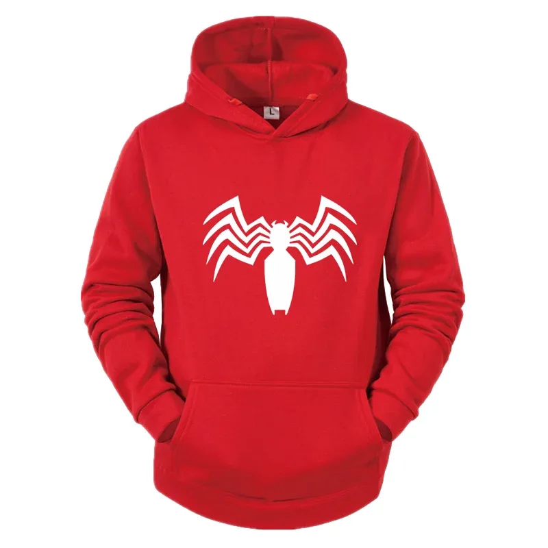 2026 Autumn and Winter New Men's Hoodie Street Fashion Spider Print Sportswear Women's Fleece Casual Fun Hoodie Men's Wear