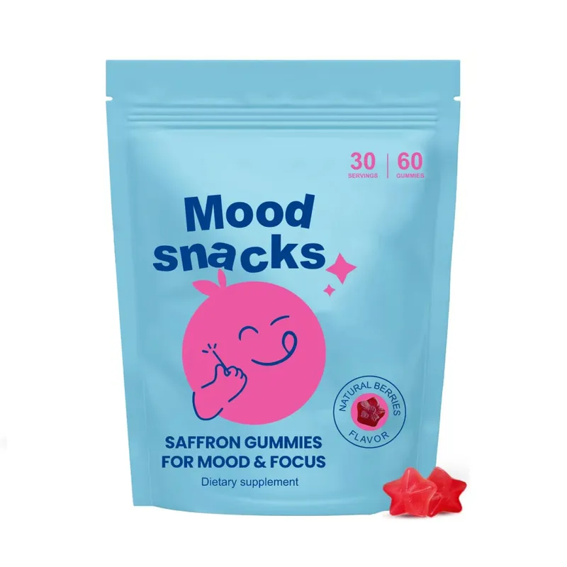 Stemmingssnacks - Saffraangummies voor kinderen Natuurlijke bessensupplementen bieden stemmingsondersteuning en kalmeert driftbuien Suikervrije gummies