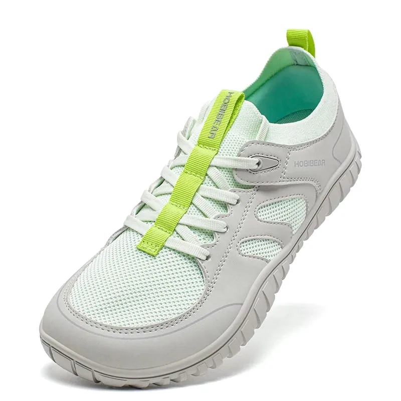 Laufsneaker mit breiter Spitze, Unisex, minimalistisches Mesh, atmungsaktive Schuhe, Kunstleder, Schnürsenkel, Wandersneaker