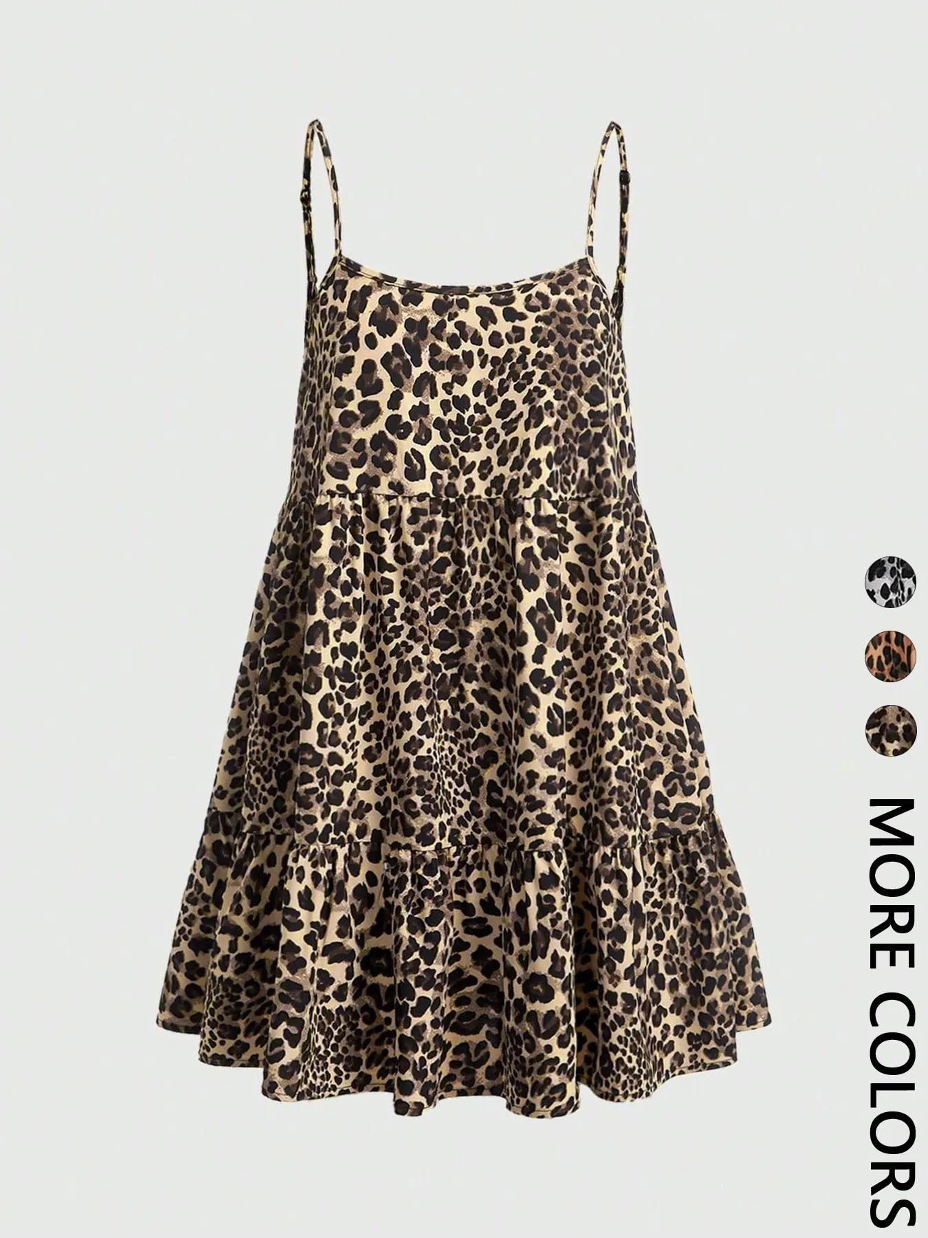 Ladies Leopard Print Halter Dress with Adjustable Straps Vintage Sexy Style Padded Gauze Skirt Fashionable And Versatile — image 2